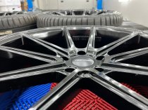 NEW 21 INCH VEEMANN V-FS4 ALLOY WHEELS IN GLOSS BLACK WITH DEEPER CONCAVE 10.5" REARS WITH NEW TYRES 5x120