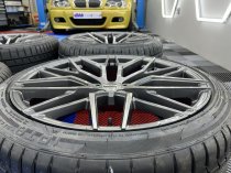 NEW 22" VEEMANN VC520 ALLOY WHEELS IN DARK GRAPHITE POLISHED WITH WIDER 11" REARS FITTED WITH NEW TYRES AND TPMS SENSORS