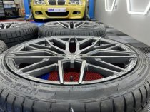 NEW 22 INCH VEEMANN VC520 ALLOY WHEELS IN DARK GRAPHITE MACHINED WITH DEEPER CONCAVE 11" REARS FITTED WITH NEW TYRES AND TPMS SENSORS 5x120