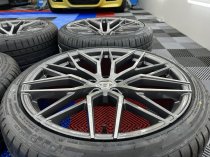 NEW 22" VEEMANN VC520 ALLOY WHEELS IN DARK GRAPHITE POLISHED WITH WIDER 11" REARS FITTED WITH NEW TYRES AND TPMS SENSORS