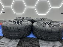 NEW 22 INCH VEEMANN VC520 ALLOY WHEELS IN DARK GRAPHITE MACHINED WITH DEEPER CONCAVE 11" REARS FITTED WITH NEW TYRES AND TPMS SENSORS 5x120