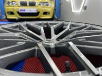 NEW 22 INCH VEEMANN VC520 ALLOY WHEELS IN DARK GRAPHITE MACHINED WITH DEEPER CONCAVE 11" REARS FITTED WITH NEW TYRES AND TPMS SENSORS 5x120