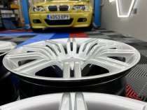 NEW 19 INCH SPYDER STYLE ALLOY WHEELS IN HYPER SILVER WITH DEEPER 9.5" REARS 5x120