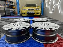 NEW 19 INCH SPYDER STYLE ALLOY WHEELS IN HYPER SILVER WITH DEEPER 9.5" REARS 5x120