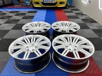 NEW 19 INCH SPYDER STYLE ALLOY WHEELS IN HYPER SILVER WITH DEEPER 9.5" REARS 5x120