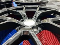 NEW 19 INCH CS STYLE ALLOY WHEELS IN GLOSS BLACK WITH DEEPER CONCAVE 9.5" REAR 5x120