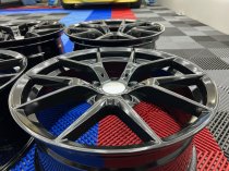 NEW 19 INCH CS STYLE ALLOY WHEELS IN GLOSS BLACK WITH DEEPER CONCAVE 9.5" REAR 5x120