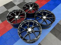 NEW 19 INCH CS STYLE ALLOY WHEELS IN GLOSS BLACK WITH DEEPER CONCAVE 9.5" REAR 5x120