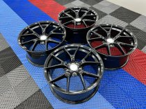 NEW 19 INCH CS STYLE ALLOY WHEELS IN GLOSS BLACK WITH DEEPER CONCAVE 9.5" REAR 5x120