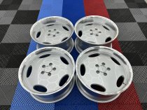 New 18 Inch AM Aero Larzon Alloy Wheels In Silver With Polished Deep Dish, Wider 9.5" Rear 5x112