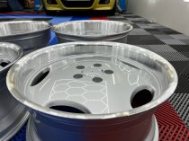 New 18 Inch AM Aero Larzon Alloy Wheels In Silver With Polished Deep Dish, Wider 9.5" Rear 5x112