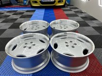 New 18 Inch AM Aero Larzon Alloy Wheels In Silver With Polished Deep Dish, Wider 9.5" Rear 5x112