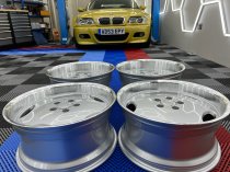 New 18 Inch AM Aero Larzon Alloy Wheels In Silver With Polished Deep Dish, Wider 9.5" Rear 5x112
