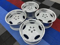 New 18 Inch AM Aero Larzon Alloy Wheels In Silver With Polished Deep Dish, Wider 9.5" Rear 5x112