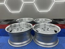 New 18 Inch AM Aero Larzon Alloy Wheels In Silver With Polished Deep Dish, Wider 9.5" Rear 5x112