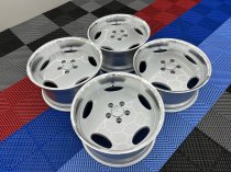 New 18 Inch AM Aero Larzon Alloy Wheels In Silver With Polished Deep Dish, Wider 9.5" Rear 5x112