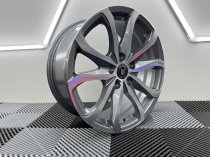 NEW 18 INCH FOX OPUS 2 ALLOY WHEELS IN GUNMETAL ZINC WITH POLISHED FACE 1000KG LOAD 5x120
