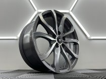 NEW 18 INCH FOX OPUS 2 ALLOY WHEELS IN GUNMETAL ZINC WITH POLISHED FACE 1000KG LOAD 5x120