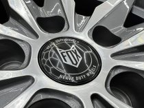 NEW 18 INCH FOX OPUS 2 ALLOY WHEELS IN GUNMETAL ZINC WITH POLISHED FACE 1000KG LOAD 5x120
