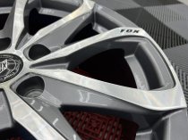 NEW 18 INCH FOX OPUS 2 ALLOY WHEELS IN GUNMETAL ZINC WITH POLISHED FACE 1000KG LOAD 5x120