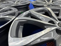 NEW 18 INCH FOX OPUS 2 ALLOY WHEELS IN GUNMETAL ZINC WITH POLISHED FACE 1000KG LOAD 5x120