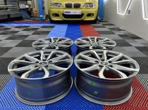 NEW 18 INCH FOX OPUS 2 ALLOY WHEELS IN GUNMETAL ZINC WITH POLISHED FACE 1000KG LOAD 5x120