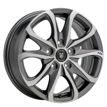 NEW 18 INCH FOX OPUS 2 ALLOY WHEELS IN GUNMETAL ZINC WITH POLISHED FACE 1000KG LOAD 5x120