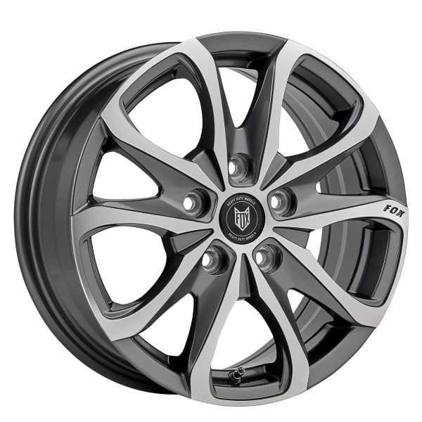 NEW 18" FOX OPUS 2 ALLOY WHEELS IN GUNMETAL ZINC WITH POLISHED FACE 1000KG LOAD