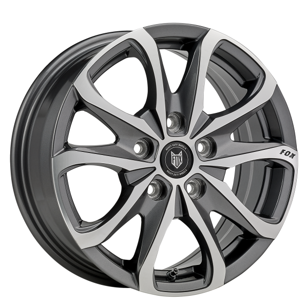 NEW 18 INCH FOX OPUS 2 ALLOY WHEELS IN GUNMETAL ZINC WITH POLISHED FACE 1000KG LOAD 5x120