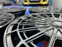 NEW 18 INCH FOX WX1 ALLOY WHEELS IN SATIN BLACK LOAD RATED 1000KG FORD TRANSIT CUSTOM 5X160