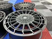 NEW 18 INCH FOX WX1 ALLOY WHEELS IN SATIN BLACK LOAD RATED 1000KG FORD TRANSIT CUSTOM 5X160