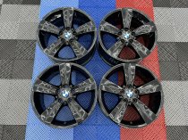 USED 18 INCH GENUINE BMW STYLE 189 E92 5 SPOKE ALLOY WHEELS, FULLY REFURBISHED IN GLOSS BLACK 5x120