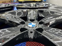 USED 18 INCH GENUINE BMW STYLE 189 E92 5 SPOKE ALLOY WHEELS, FULLY REFURBISHED IN GLOSS BLACK 5x120