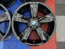 USED 18 INCH GENUINE BMW STYLE 189 E92 5 SPOKE ALLOY WHEELS, FULLY REFURBISHED IN GLOSS BLACK 5x120