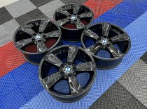 USED 18 INCH GENUINE BMW STYLE 189 E92 5 SPOKE ALLOY WHEELS, FULLY REFURBISHED IN GLOSS BLACK 5x120