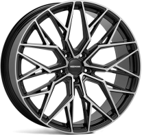NEW 22" VEEMANN V-FS51 ALLOY WHEELS IN GLOSS BLACK WITH POLISHED FACE AND DEEPER CONCAVE 10.5" REARS
