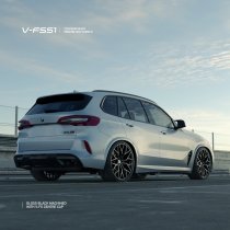 NEW 22 INCH VEEMANN V-FS51 ALLOY WHEELS IN GLOSS BLACK MACHINED WITH DEEPER CONCAVE 10.5" REAR OPTION 5x112