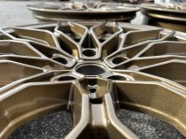 NEW 19 INCH 1000X CROSS SPOKE STYLE ALLOY WHEELS IN BRONZE WITH DEEPER 9.5" REAR 5x120