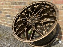 NEW 19 INCH 1000X CROSS SPOKE STYLE ALLOY WHEELS IN BRONZE WITH DEEPER 9.5" REAR 5x120