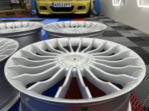 NEW 20 INCH ALPIN CRINKLE SPOKE ALLOY WHEELS IN SILVER WITH DEEPER 9.5" REARS 5x120/112