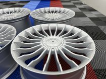 NEW 20 INCH ALPIN CRINKLE SPOKE ALLOY WHEELS IN SILVER WITH DEEPER 9.5" REARS 5x120/112