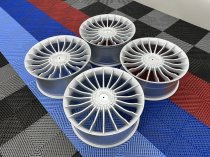 NEW 20 INCH ALPIN CRINKLE SPOKE ALLOY WHEELS IN SILVER WITH DEEPER 9.5" REARS 5x120/112
