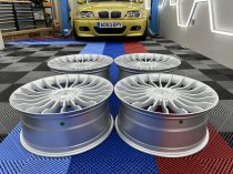 NEW 20 INCH ALPIN CRINKLE SPOKE ALLOY WHEELS IN SILVER WITH DEEPER 9.5" REARS 5x120/112