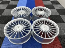 NEW 20 INCH ALPIN CRINKLE SPOKE ALLOY WHEELS IN SILVER WITH DEEPER 9.5" REARS 5x120/112