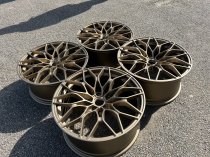 NEW 19 INCH 1000X CROSS SPOKE ALLOY WHEELS IN SATIN BRONZE WITH DEEPER CONCAVE 9" REAR 5x112