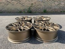 NEW 19 INCH 1000X CROSS SPOKE ALLOY WHEELS IN SATIN BRONZE WITH DEEPER CONCAVE 9" REAR 5x112