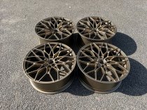 NEW 19 INCH 1000X CROSS SPOKE ALLOY WHEELS IN SATIN BRONZE WITH DEEPER CONCAVE 9" REAR 5x112