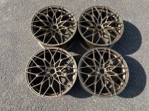 NEW 19 INCH 1000X CROSS SPOKE ALLOY WHEELS IN SATIN BRONZE WITH DEEPER CONCAVE 9" REAR 5x112