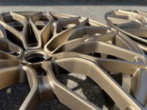 NEW 19 INCH 1000X CROSS SPOKE ALLOY WHEELS IN SATIN BRONZE WITH DEEPER CONCAVE 9" REAR 5x112