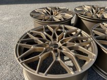 NEW 19 INCH 1000X CROSS SPOKE ALLOY WHEELS IN SATIN BRONZE WITH DEEPER CONCAVE 9" REAR 5x112